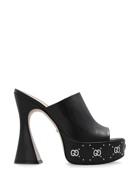 gucci gg logo sandals|Gucci gg platform sandals.